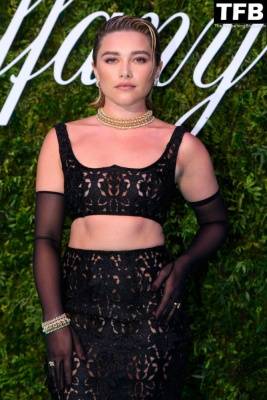 Braless Florence Pugh Looks Hot at The House of Tiffany & Co Vision and Virtuosity Exhibition in London on leakfanatic.com