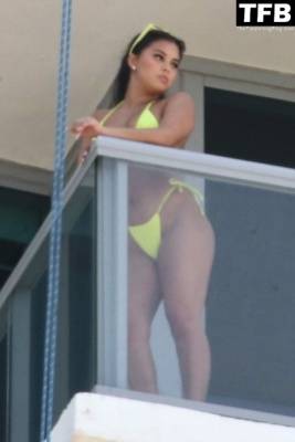 Aliana Mawla Puts on a Bikini Show on Her Hotel Balcony on leakfanatic.com