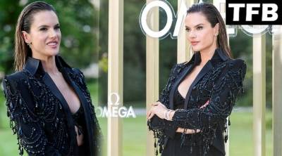 Alessandra Ambrosio Flaunts Her Sexy Tits at the the OMEGA 18Her Time 19 Party in Madrid on leakfanatic.com