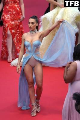 Elisa de Panicis Shows Off Her Sexy Tits & Legs at the 75th Annual Cannes Film Festival on leakfanatic.com