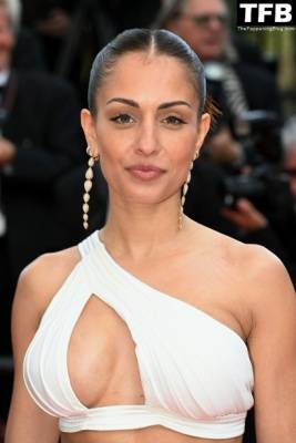 Hiba Abouk Shows Off Her Sexy Tits at the 75th Annual Cannes Film Festival on leakfanatic.com