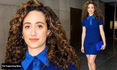 Emmy Rossum Flaunts Her Sexy Legs in NYC on leakfanatic.com