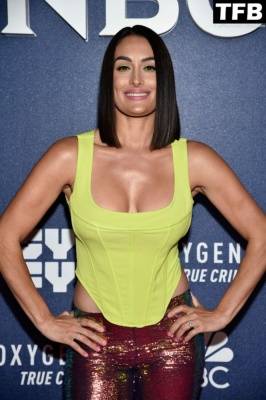 Nikki Bella Flaunts Her Cleavage at NBCUniversal 19s 2022 Upfront Press Junket on leakfanatic.com