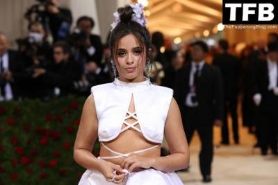 Camila Cabello Poses Braless at The 2022 Met Gala in NYC on leakfanatic.com