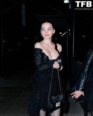 Dove Cameron Flaunts Her Tits As She Arrives at the Standard Hotel Met Gala Afterparty on leakfanatic.com