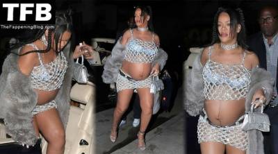 Rihanna Flashes Her Areolas as She Celebrates Her First Mother 19s Day with ASAP Rocky at Giorgio Baldi on leakfanatic.com