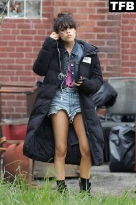 Leggy Jenna Ortega is Spotted in Short Shorts on the Set of 1CFinest Kind 1D on leakfanatic.com