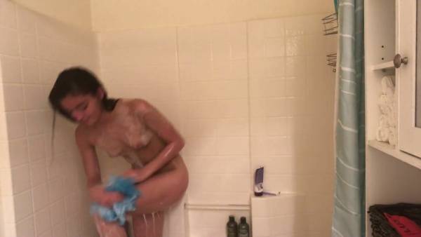 Emily Willis taking a shower before I stretched my ass out onlyfans porn videos on leakfanatic.com