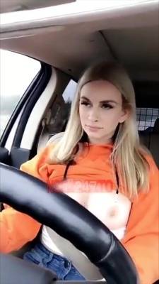 Aria Rayne boobs flashing while driving snapchat premium xxx porn videos on leakfanatic.com