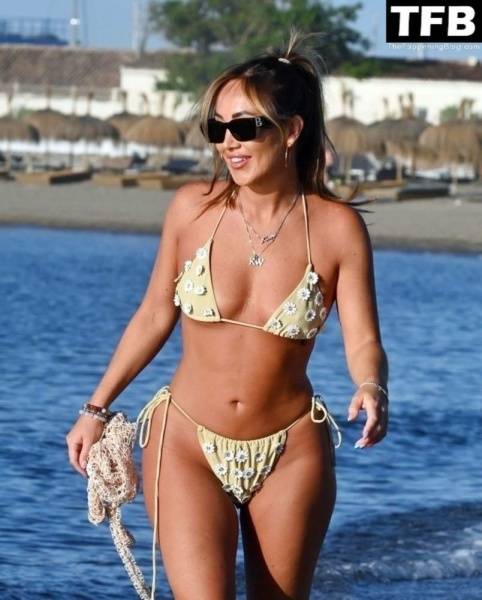 Lauryn Goodman Shows Off Her Sexy Bikini Body on the Beach in Marbella on leakfanatic.com