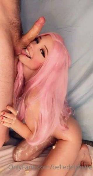 Belle Delphine Whipped Cream Blowjob  Video  on leakfanatic.com