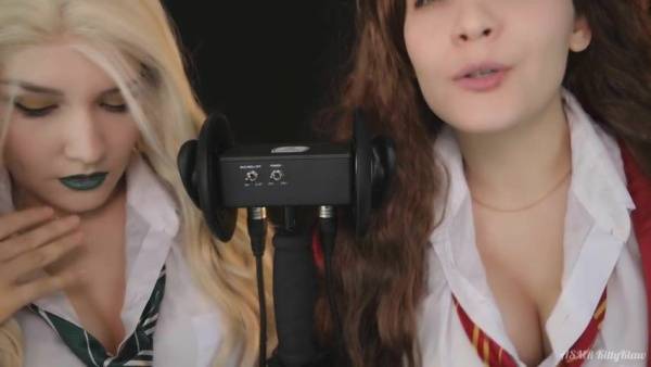 KittyKlaw ASMR - Patreon ASMR TWIN - Gryffindor&Slytherin - Ear LICKING - Mouth Sound on leakfanatic.com