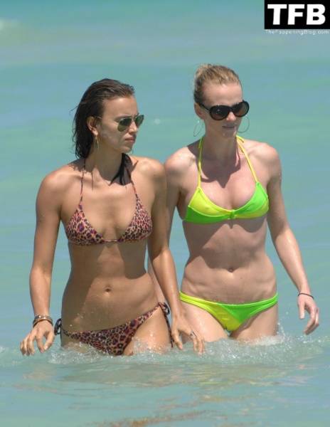 Irina Shayk & Anne Vyalitsyna Enjoy a Day on the Beach in Miami on leakfanatic.com