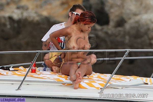  Rita Ora Tanning Topless On A Yacht on leakfanatic.com