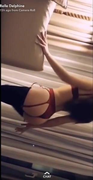 Belle Delphine Lewd Red Lingerie Premium Snapchat Video on leakfanatic.com