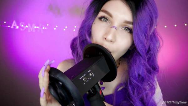 Kitty Klaw ASMR - Purple - Licking & Mouth sounds on leakfanatic.com