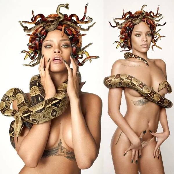 Rihanna Snake Photoshoot Nude Photos  on leakfanatic.com