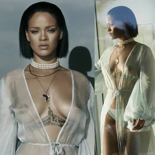 Rihanna Sexy Bikini Robe Nipple Slip Photos Leaked on leakfanatic.com