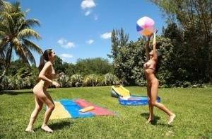 Big ass latina sluts with big tits and asses are undressing outdoor on leakfanatic.com