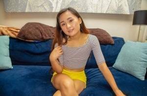 Petite Asian teen Elle Voneva engages in POV sex with a white cock on leakfanatic.com