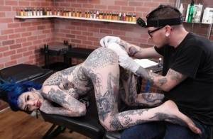 Tattoo enthusiast Amber Luke gets fucked after getting a new tat on leakfanatic.com