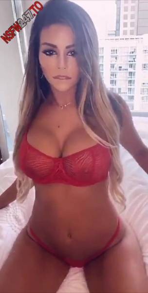 Juli Annee red bikini tease snapchat premium xxx porn videos on leakfanatic.com