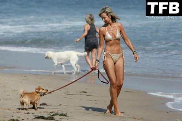 Lady Victoria Hervey Takes Her Norfolk Terrier D 19Artagnan For Beach Stroll in Malibu on leakfanatic.com