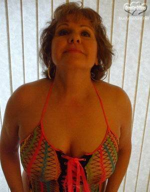 Mature woman Busty Bliss wears see thru attire during POV action on leakfanatic.com