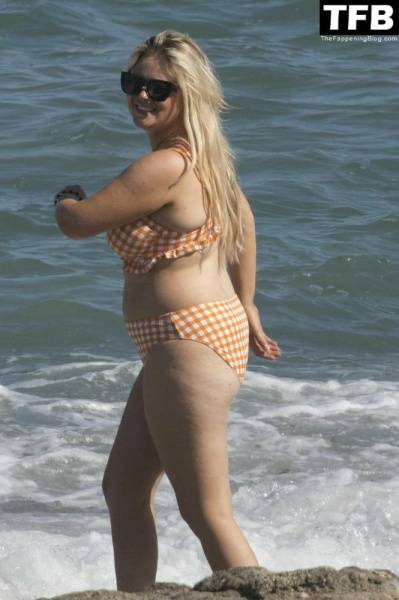 Emily Atack is Seen Having Fun by the Sea and Doing a Shoot on Holiday in Spain - Spain on leakfanatic.com