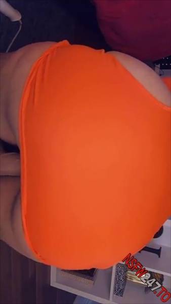 Charley Hart sexy orange dress riding dildo snapchat premium xxx porn videos on leakfanatic.com