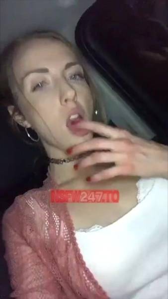 Karla Kush car blowjob & pussy play snapchat premium xxx porn videos on leakfanatic.com