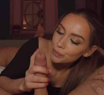 Her fast strokes and eye contact make him cum on leakfanatic.com