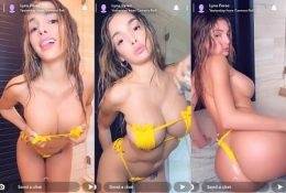 Lyna Perez Sexy Yellow Bikini Strip Tease Video  on leakfanatic.com