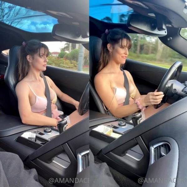 Amanda Cerny Shirtless Driving OnlyFans Video  - Usa on leakfanatic.com