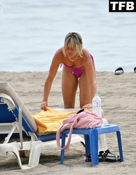 Ashley Roberts Enjoys the Beach on Holiday in Marbella on leakfanatic.com