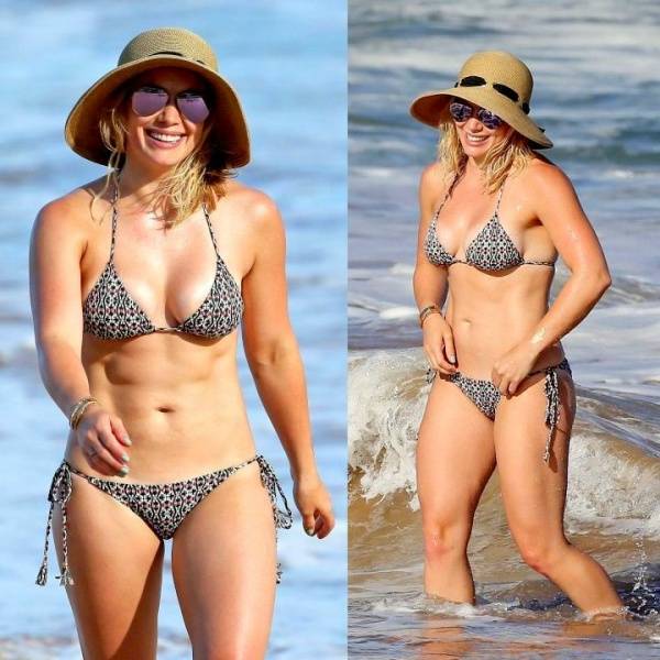 Hilary Duff Sexy Paparazzi Bikini Beach Set  - Usa on leakfanatic.com