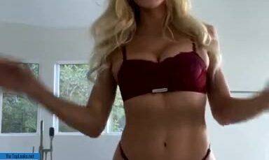 Hot Iza Leslie Nude Red Bikini Teasing  Video on leakfanatic.com