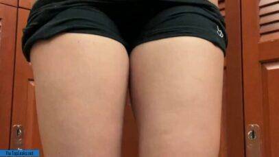 Christina Khalil Public Gym Shorts Strip Onlyfans Video  nude on leakfanatic.com