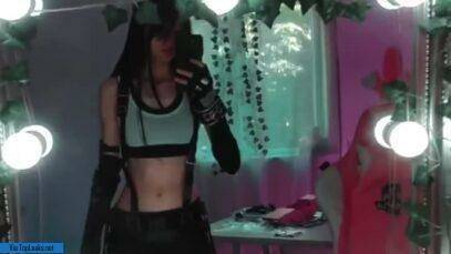 Goth girl 18 in suit without panties posing for a selfie on TikTok on leakfanatic.com
