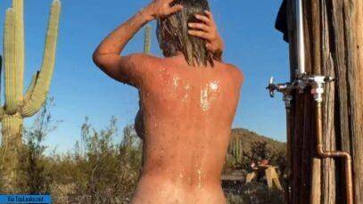 Sara Jean Underwood Outdoor Shower Onlyfans Video  nude on leakfanatic.com