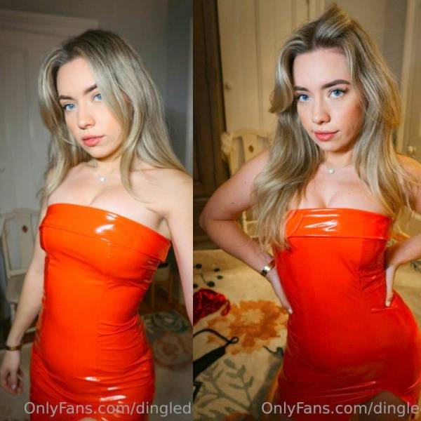 Dinglederper Red Leather Dress Onlyfans Nudes Leaked on leakfanatic.com
