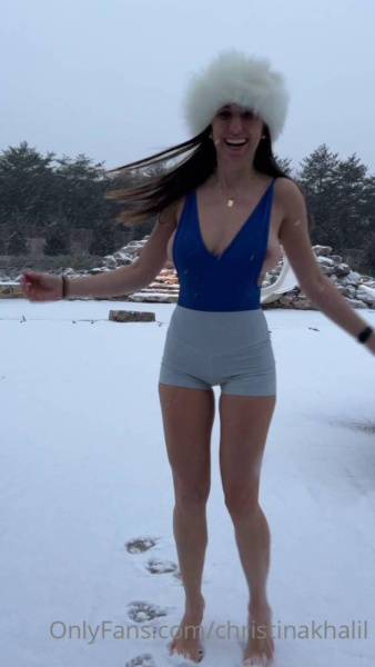 Christina Khalil Nipple Tease Snow Bodysuit Onlyfans Video Leaked on leakfanatic.com