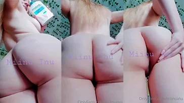 Miinu Inu Ass Lotion Massage Tease Video on leakfanatic.com