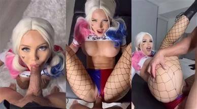 ScarlettKissesXO Harley Quinn Cosplay Sex Tape Video on leakfanatic.com