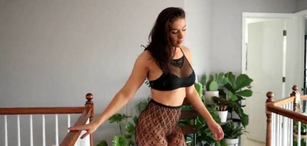 Florina Fitness Topless Nude Fishnet Sexy Youtuber Video on leakfanatic.com