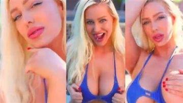 Tara Babcock Blue Monokini Nude Video  on leakfanatic.com