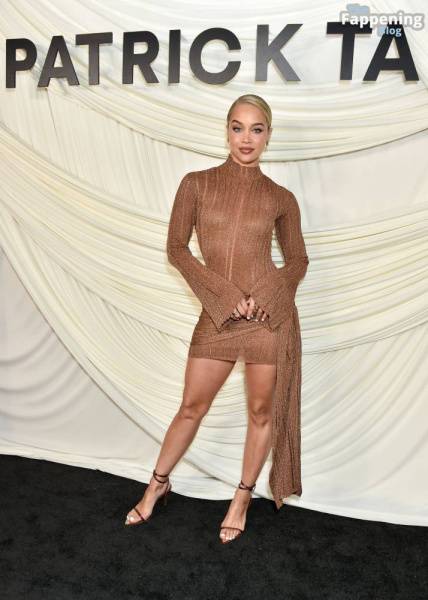 Jasmine Sanders Shows Off Her Sexy Legs at Patrick Ta’s Makeup Launch in Hollywood (17 Photos) on leakfanatic.com