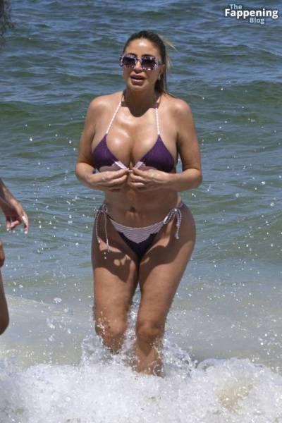 Larsa Pippen Looks Incredible as She Wears a Purple String Bikini on Miami Beach (24 Photos) on leakfanatic.com