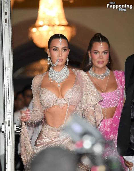 Kim Kardashian & Khloe Kardashian Look Sexy at Anant Ambani’s Wedding (22 Photos) on leakfanatic.com