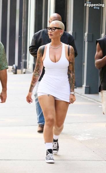 Amber Rose Turns Heads in a Revealing White Mini Dress During SoHo Outing (39 Photos) on leakfanatic.com